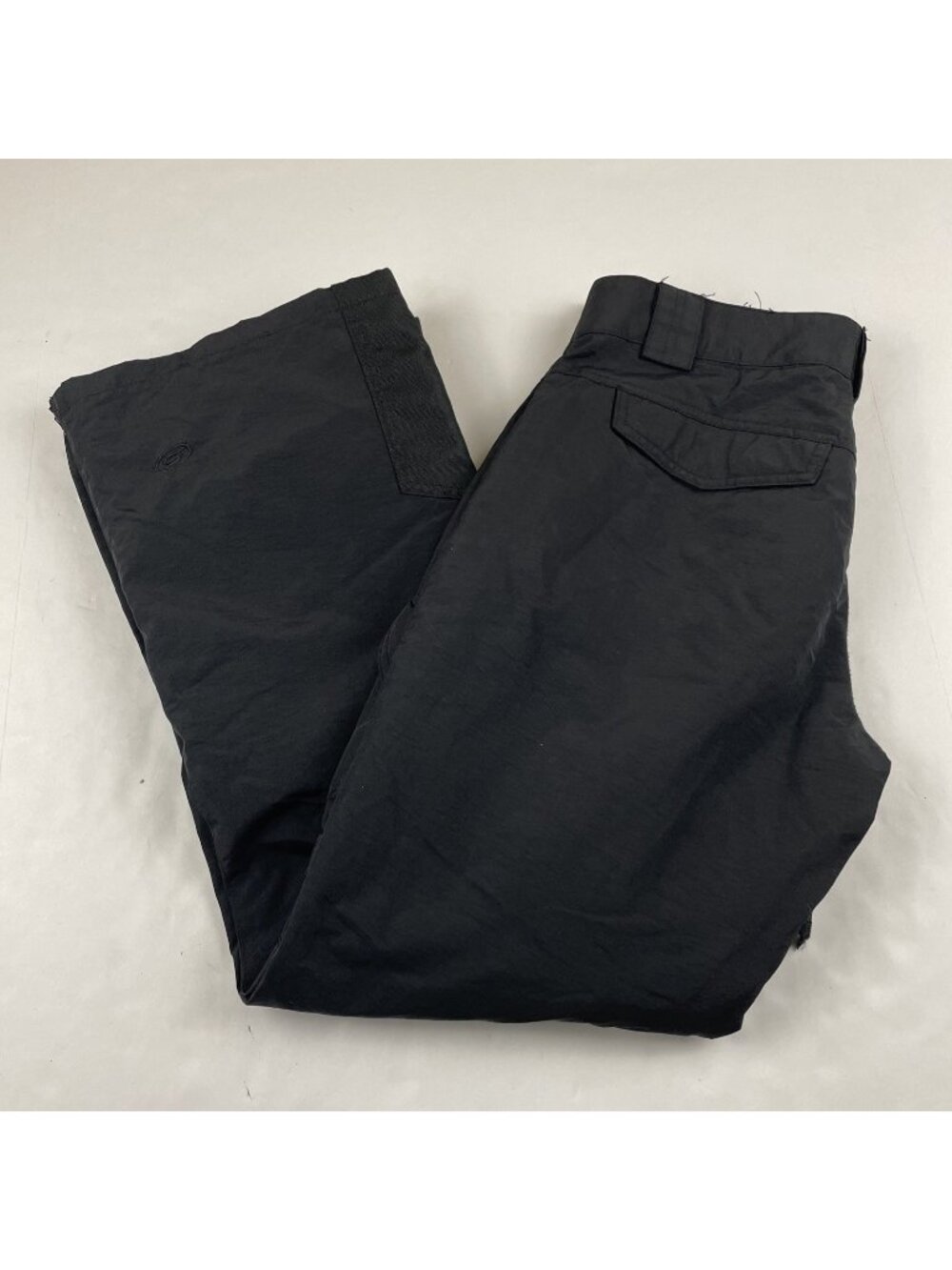 Slalom Cargo Ski Snow Pants Women’s M Vented Zip Ankle Adjustable Waist Black